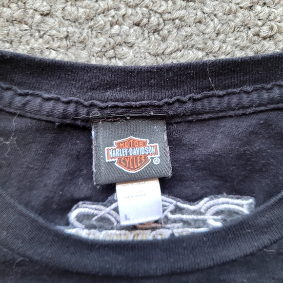 Harley-Davidson women's long sleeve tee shirt size L graphic montreal fitted - Picture 6 of 10